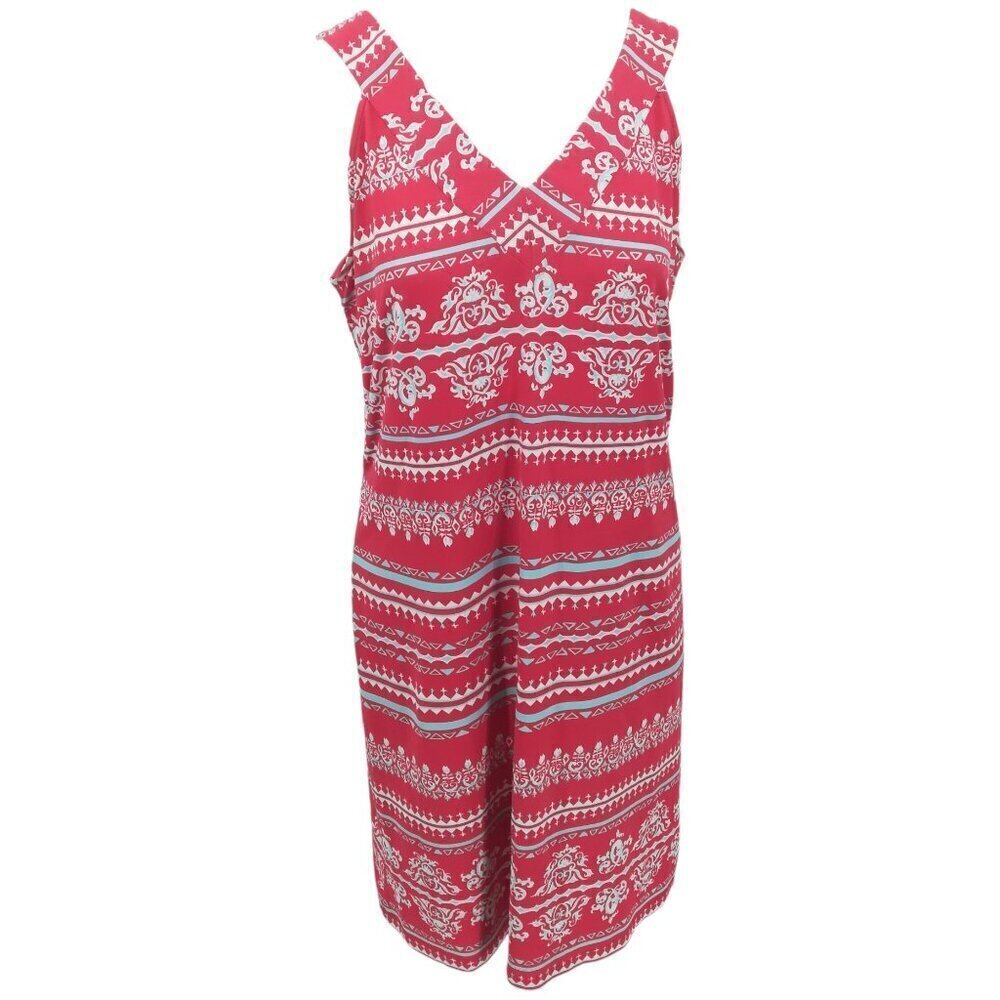 J McLaughlin V-Neck Tank Shift Geometric Sundress Size M Stretch Zipper Paisley